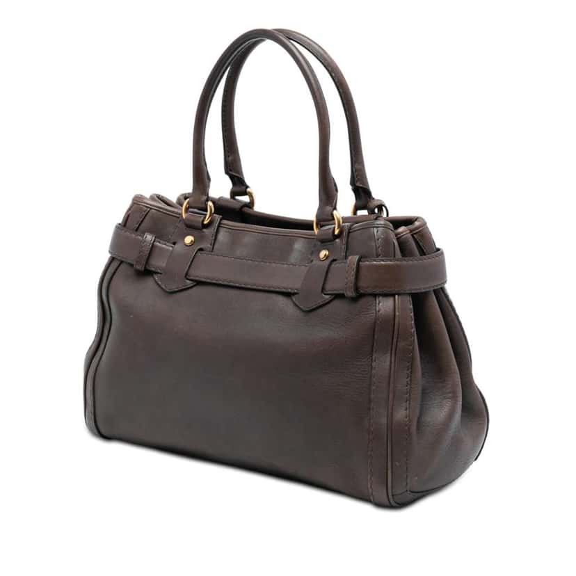 Gucci Calfskin Interlocking G Running Tote Brown Leather Very good condition - Back View