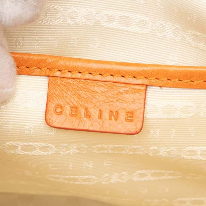 Celine Spiraling Macadam Embossed Leather Boogie Handbag Orange Leather Very good condition - Box View