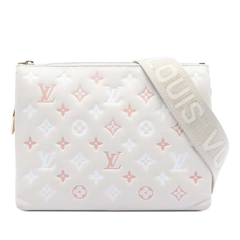 Louis Vuitton Tricolor Monogram Embossed Lambskin Coussin PM Brown Leather Very good condition - Front View