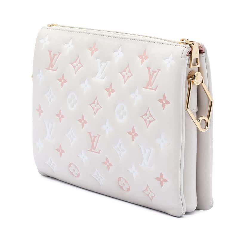 Louis Vuitton Tricolor Monogram Embossed Lambskin Coussin PM Brown Leather Very good condition - Back View