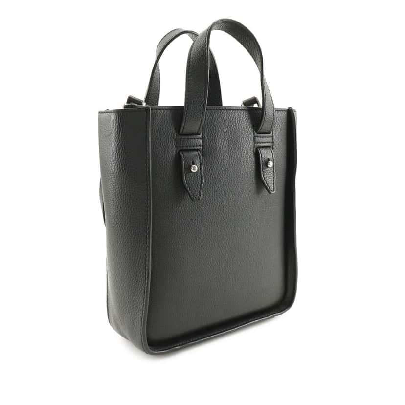 Dior Mini Grained Calfskin Saddle Tote Black Leather Very good condition - Back View
