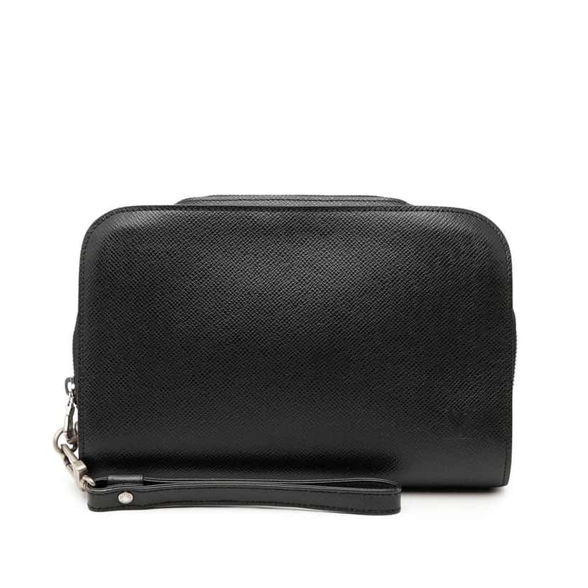 Louis Vuitton Taiga Pochette Baikal Black Leather Good condition - Front View