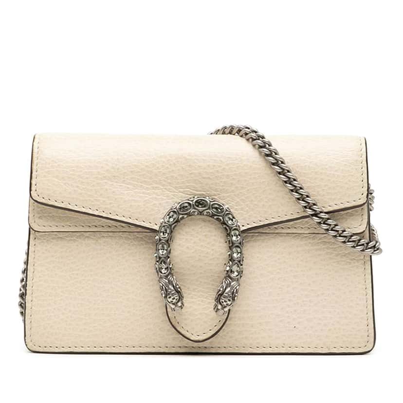 Gucci Mini Dionysus Leather Crossbody White Leather Very good condition - Front View