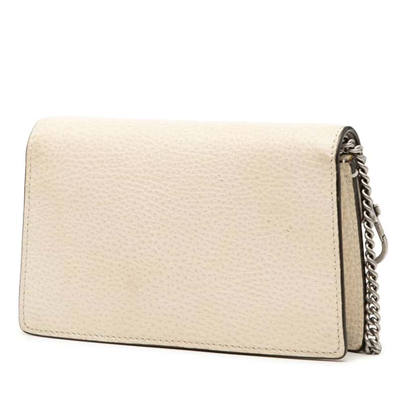 Gucci Mini Dionysus Leather Crossbody White Leather Very good condition - Back View