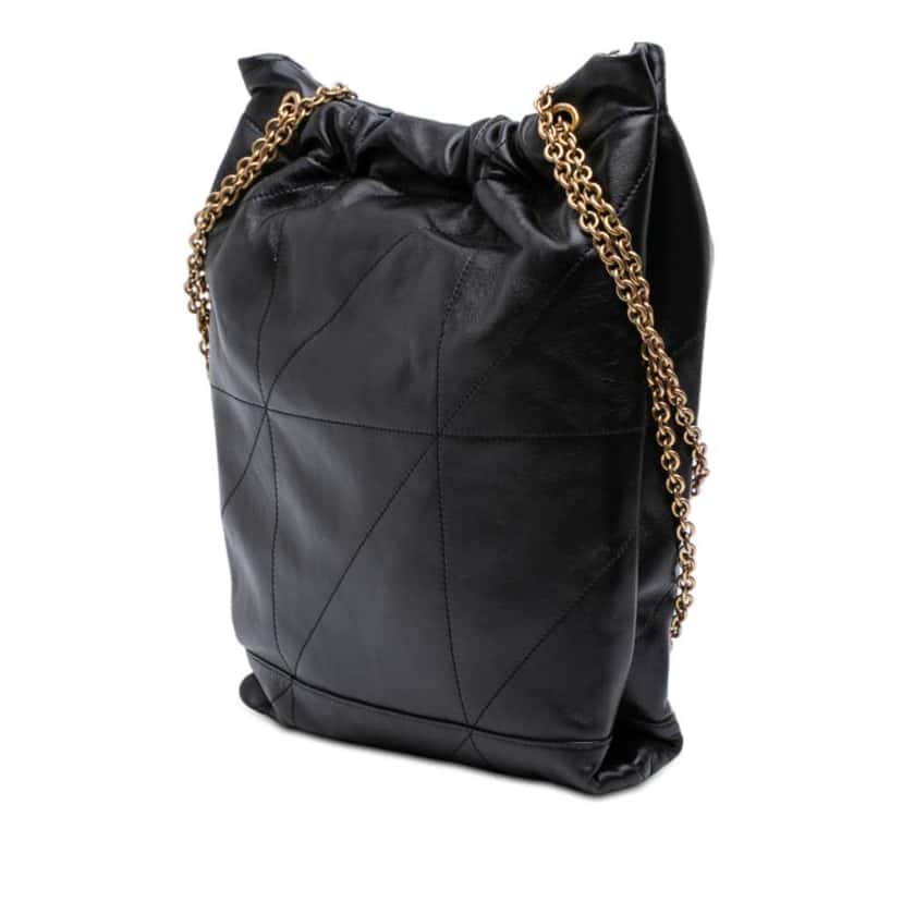Saint Laurent Quilted Lambskin Jamie Pochon Tote Black Leather Good condition - Back View