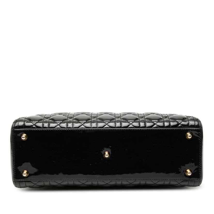 Dior Large Patent Cannage Lady Dior Black Leather Very good condition - Inside View