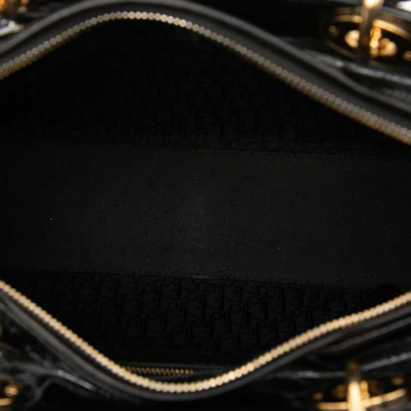 Dior Large Patent Cannage Lady Dior Black Leather Very good condition - Model View