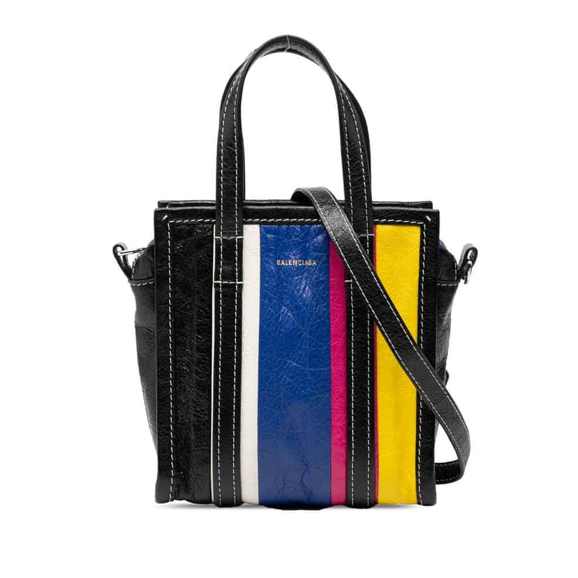 Balenciaga XXS Lambskin Bazar Shopper Satchel Black Leather Very good condition - Front View