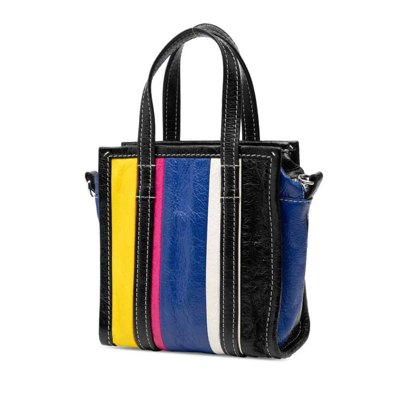 Balenciaga XXS Lambskin Bazar Shopper Satchel Black Leather Very good condition - Back View