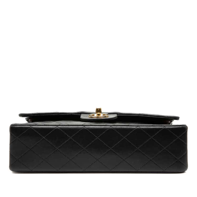 Chanel Medium Classic Lambskin Double Flap Black Leather Good condition - Inside View