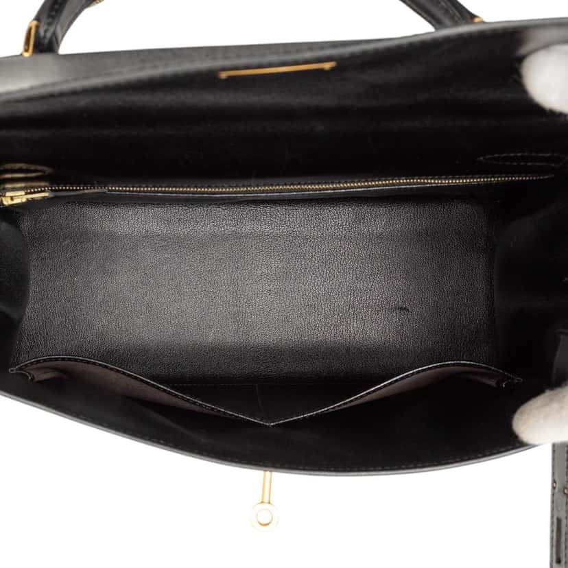 Hermès Box Calf Kelly Sellier 32 Black Leather Good condition - Model View