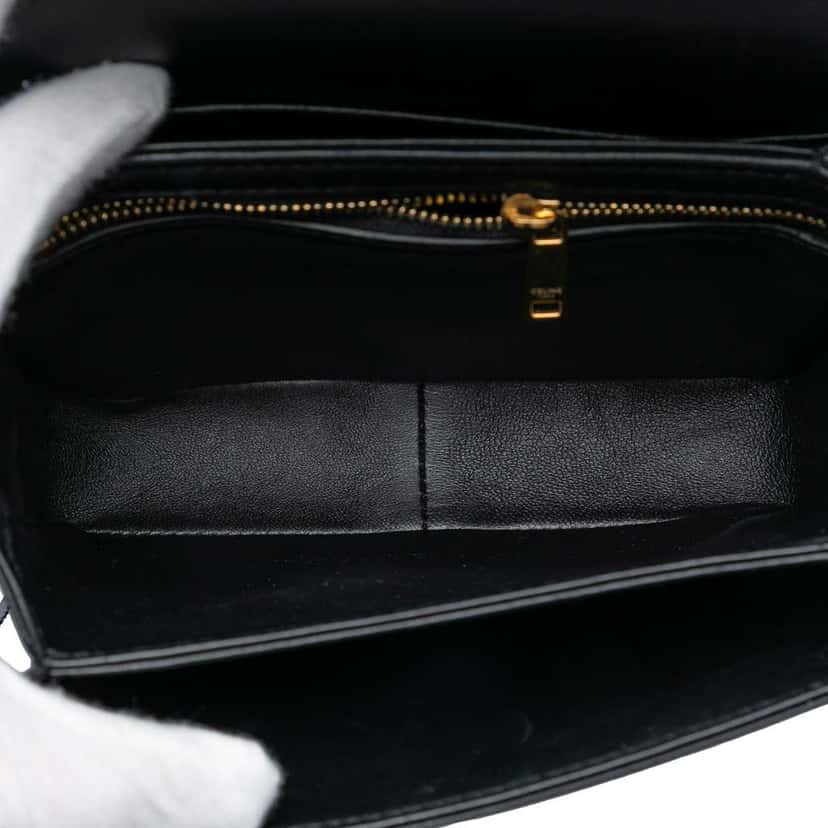 Celine Teen Shiny Calfskin Triomphe Crossbody Black Leather Very good condition - Model View