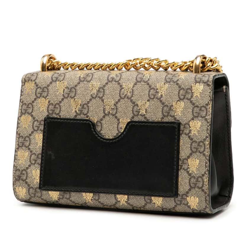 Gucci Small GG Supreme Bee Padlock Crossbody Brown Canvas Very good condition - Back View