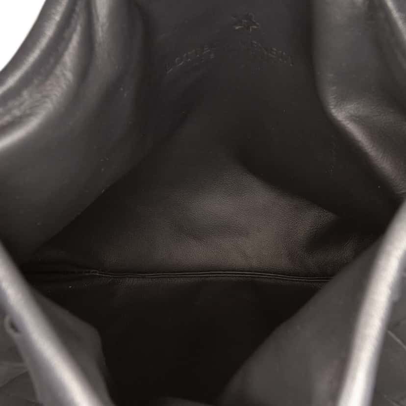 Bottega Veneta Mini Calfskin Intrecciato Hop Satchel Black Leather Very good condition - Model View