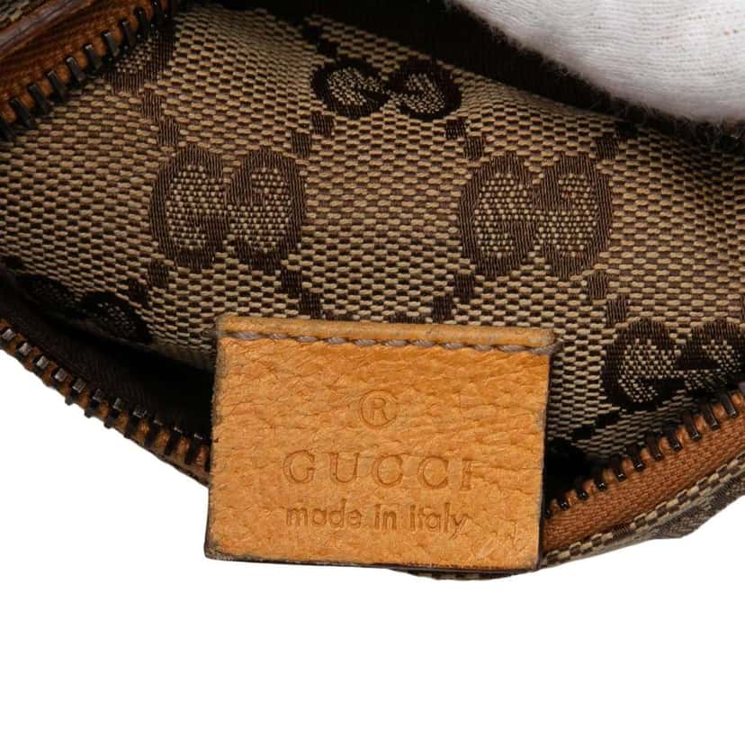 Gucci GG Canvas Web Double Pocket Belt Bag Brown Canvas Good condition - Box View