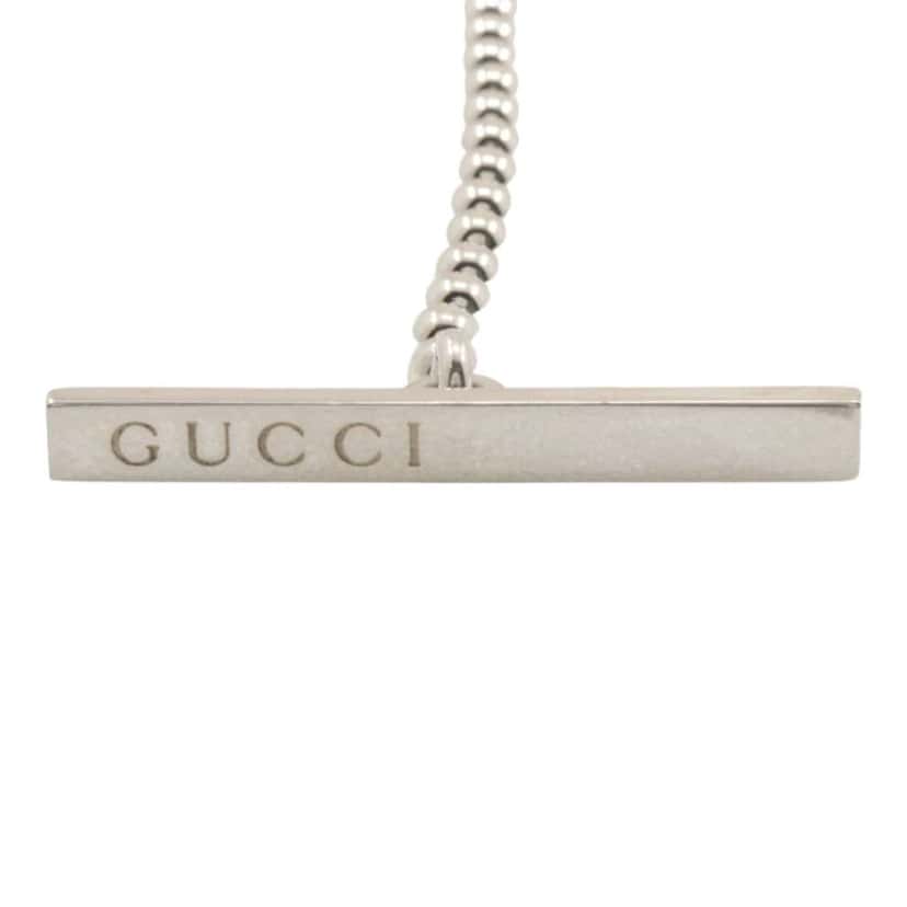 Gucci Sterling Silver Lacquered Interlocking G Pendant Ball Chain Necklace Silver Silver Good condition - Inside View