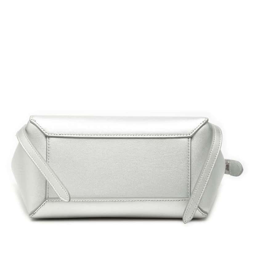 Celine Nano Laminated Calfskin Belt Bag Silver Leather Very good condition - Inside View