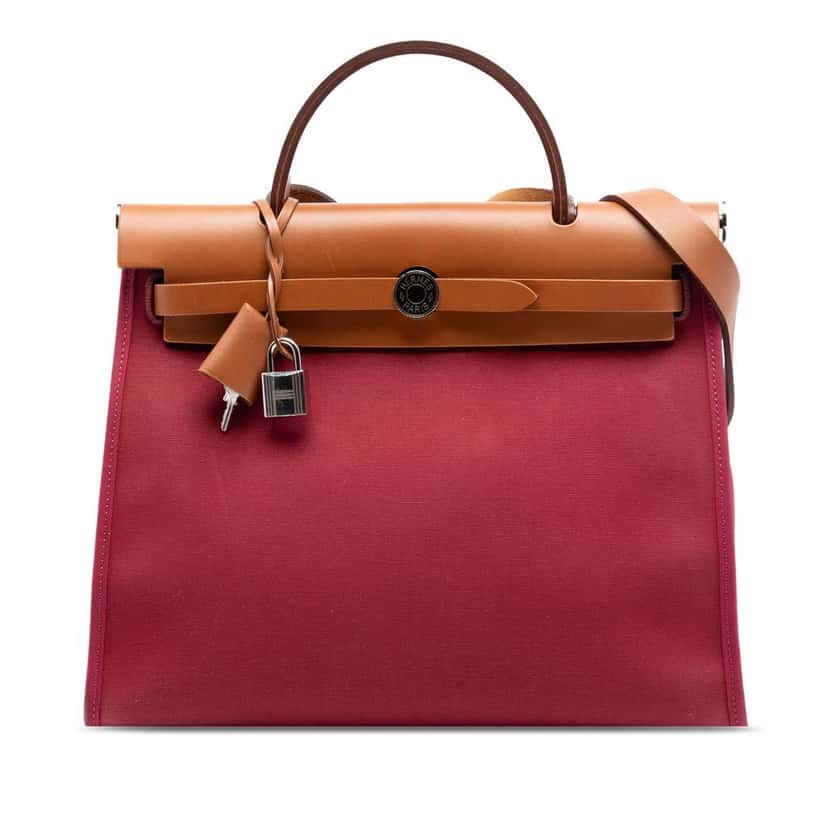 Hermès Toile Herbag Zip 31 Pink Canvas Good condition - Front View