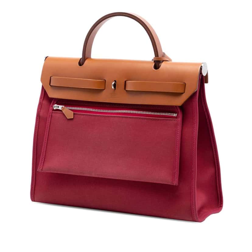 Hermès Toile Herbag Zip 31 Pink Canvas Good condition - Back View