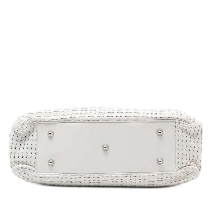 Dior Large Woven Lambskin Lady Dior Soft Shopping Tote White Leather Very good condition - Inside View