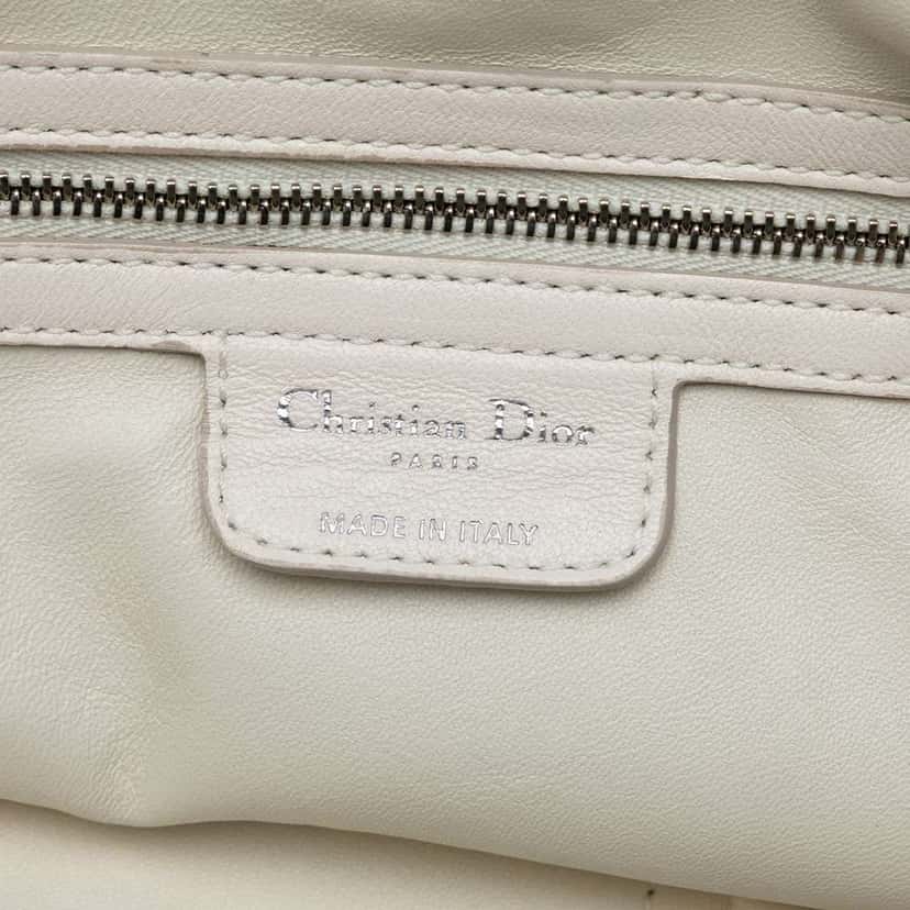 Dior Large Woven Lambskin Lady Dior Soft Shopping Tote White Leather Very good condition - Box View