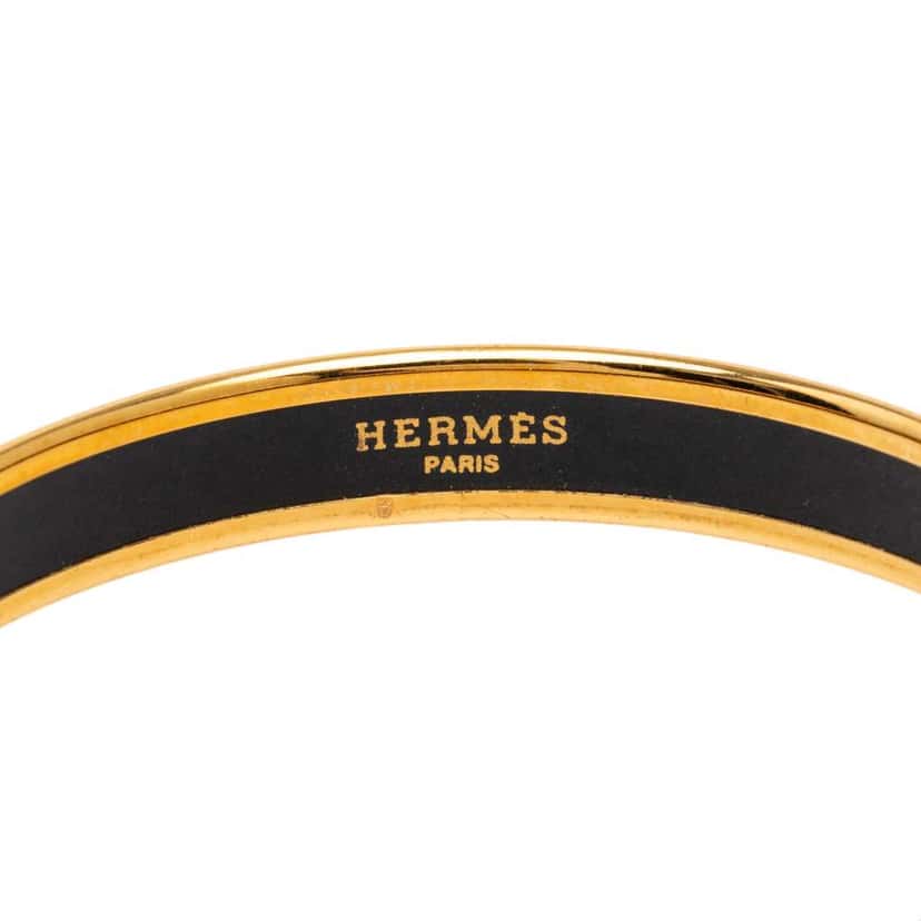 Hermès Narrow Anchor Enamel Bangle 62 Yellow Very good condition - Box View