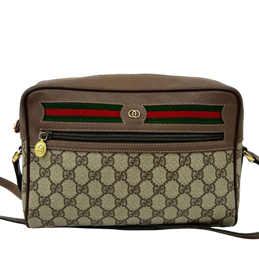 Gucci GG Supreme Web Crossbody Brown Canvas Very good condition - Front View