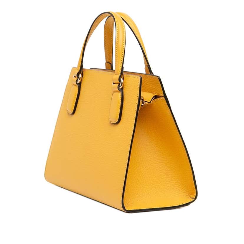 Gucci Medium Leather Soho Top Handle Convertible Tote Yellow Leather Very good condition - Back View