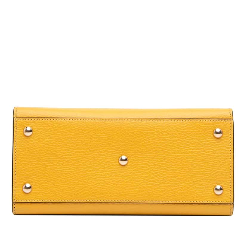 Gucci Medium Leather Soho Top Handle Convertible Tote Yellow Leather Very good condition - Inside View