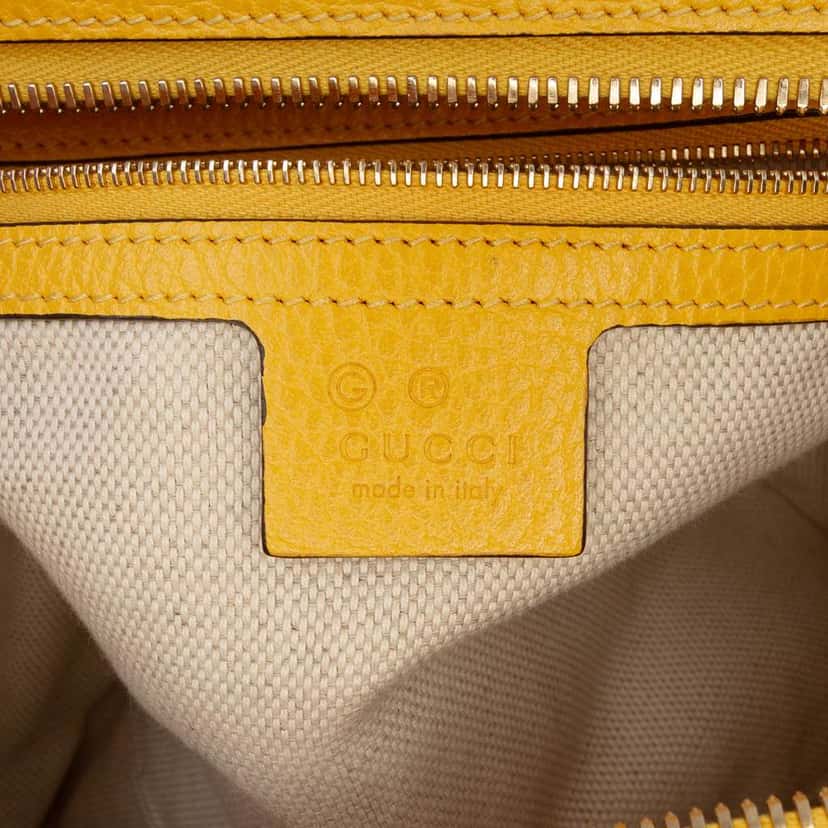 Gucci Medium Leather Soho Top Handle Convertible Tote Yellow Leather Very good condition - Box View