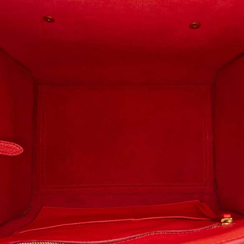 Celine Small Crisped Calfskin Tie Knot Handbag Orange Leather Good condition - Model View