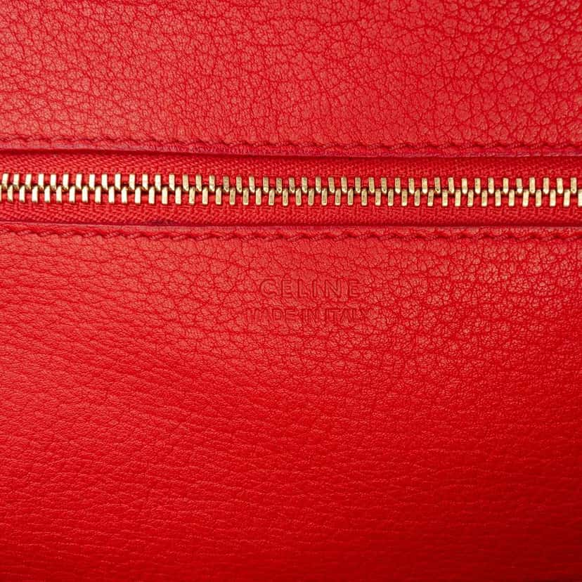 Celine Small Crisped Calfskin Tie Knot Handbag Orange Leather Good condition - Box View