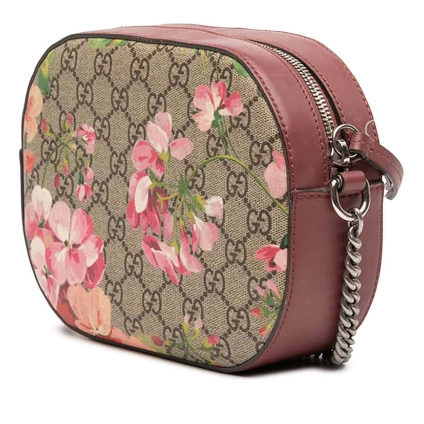 Gucci Mini GG Supreme Blooms Chain Crossbody Brown Canvas Very good condition - Back View