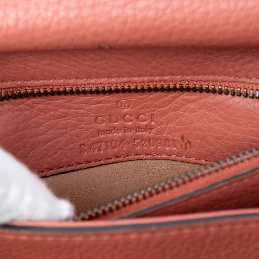 Gucci Small Leather Bamboo Nouveau Fringe Crossbody Pink Leather Very good condition - Box View