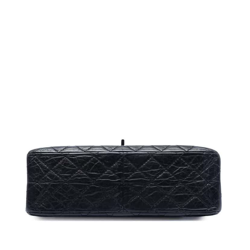 Chanel Quilted Aged Calfskin Reissue 2.55 Double Flap 226 Black Leather Good condition - Inside View