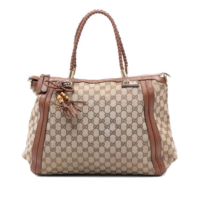Gucci Large GG Canvas Bella Satchel Brown Canvas Very good condition - Front View