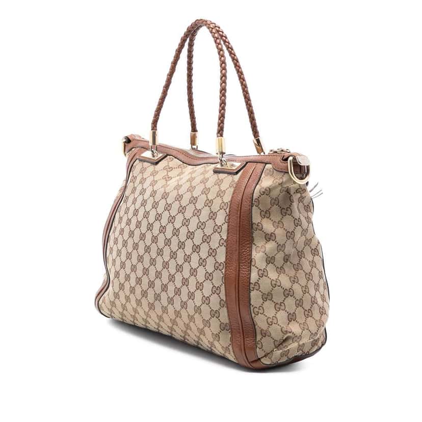 Gucci Large GG Canvas Bella Satchel Brown Canvas Very good condition - Back View