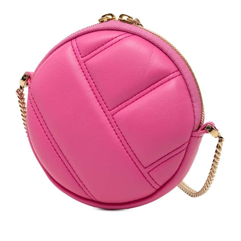 Bvlgari Leather Serpenti Cabochon Round Crossbody Pink Leather Very good condition - Back View