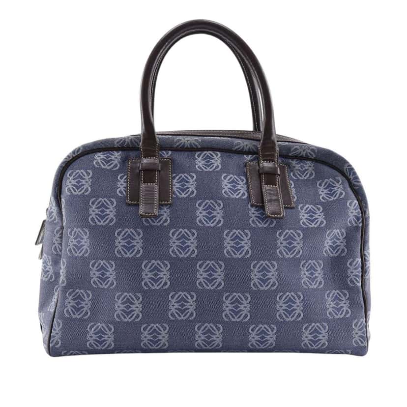 Loewe Anagram Denim Handbag Blue Denim Good condition - Front View