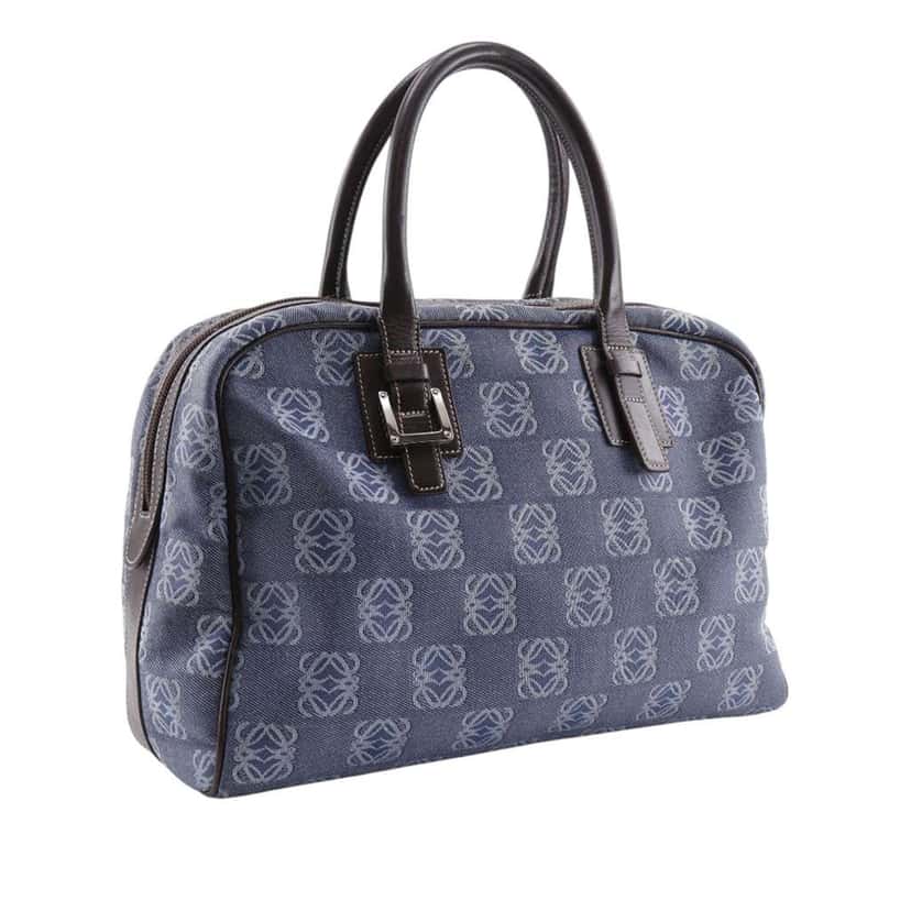 Loewe Anagram Denim Handbag Blue Denim Good condition - Back View