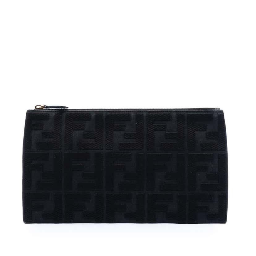 Fendi Zucca Canvas Clutch Black Canvas Very good condition - Front View