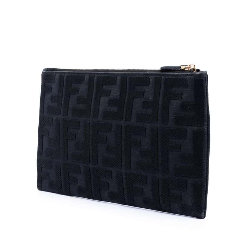 Fendi Zucca Canvas Clutch Black Canvas Very good condition - Back View