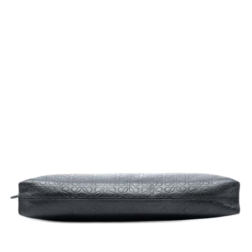 Loewe Embossed Anagram Leather Repeat T Clutch Black Leather Good condition - Inside View