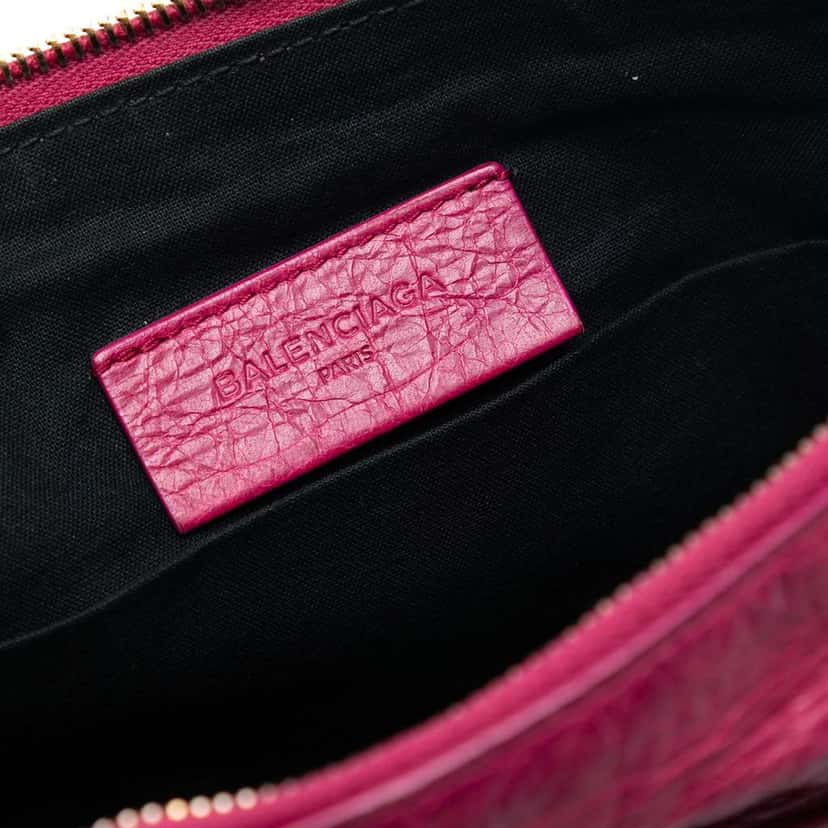 Balenciaga Lambskin Motocross Giant 12 Zip Around Flat Clutch Pink Leather Very good condition - Box View