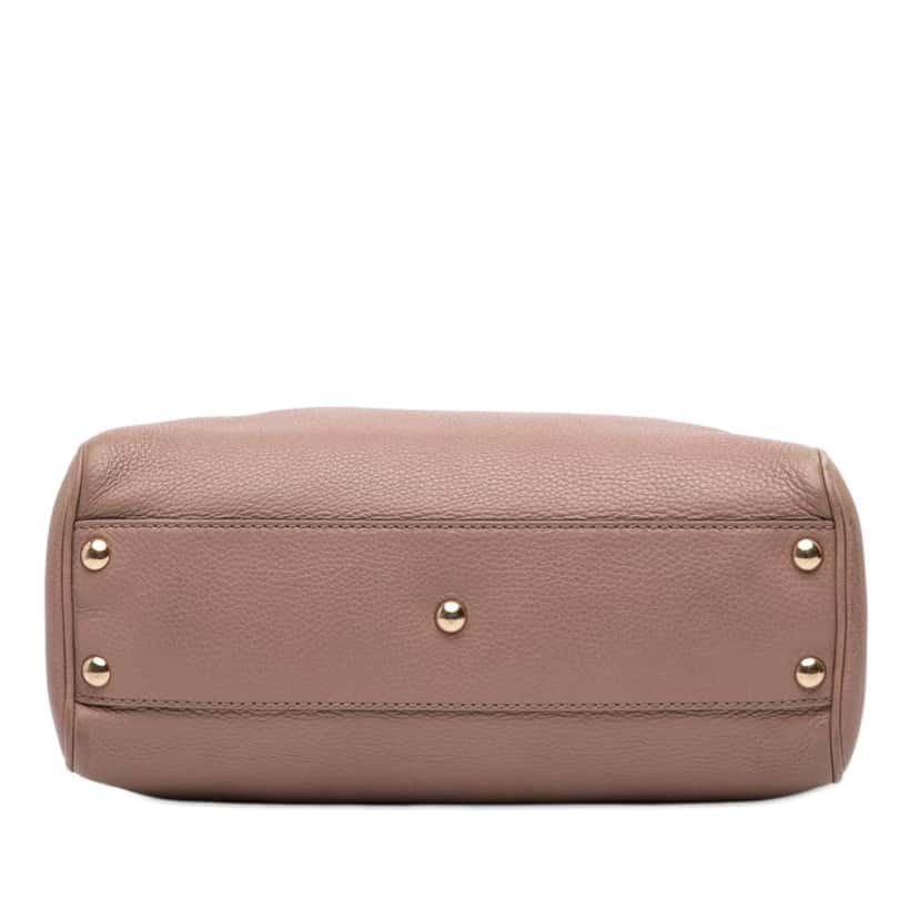 Gucci Small Calfskin Bamboo Shopper Satchel Brown Leather Very good condition - Inside View