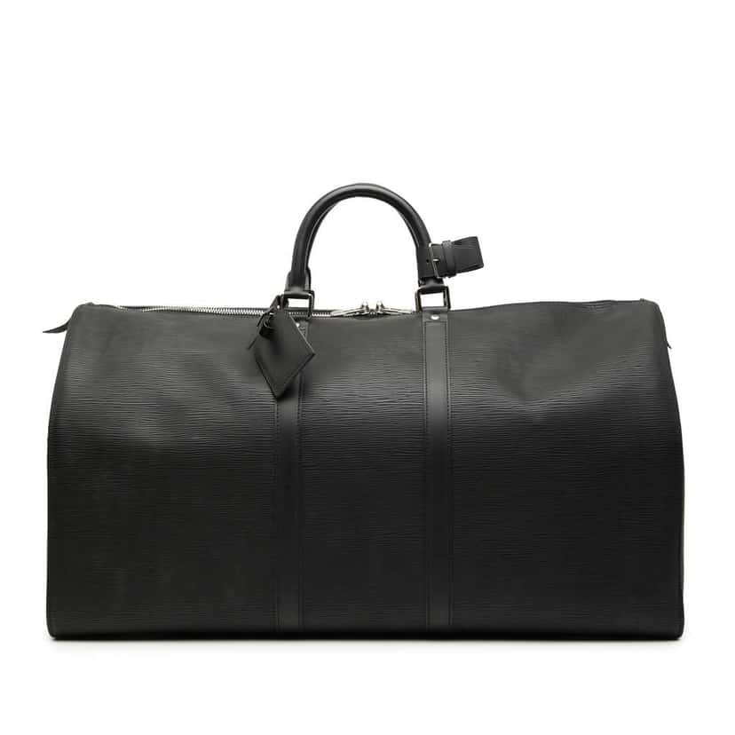 Louis Vuitton Epi Keepall 55 Black Leather Good condition - Front View