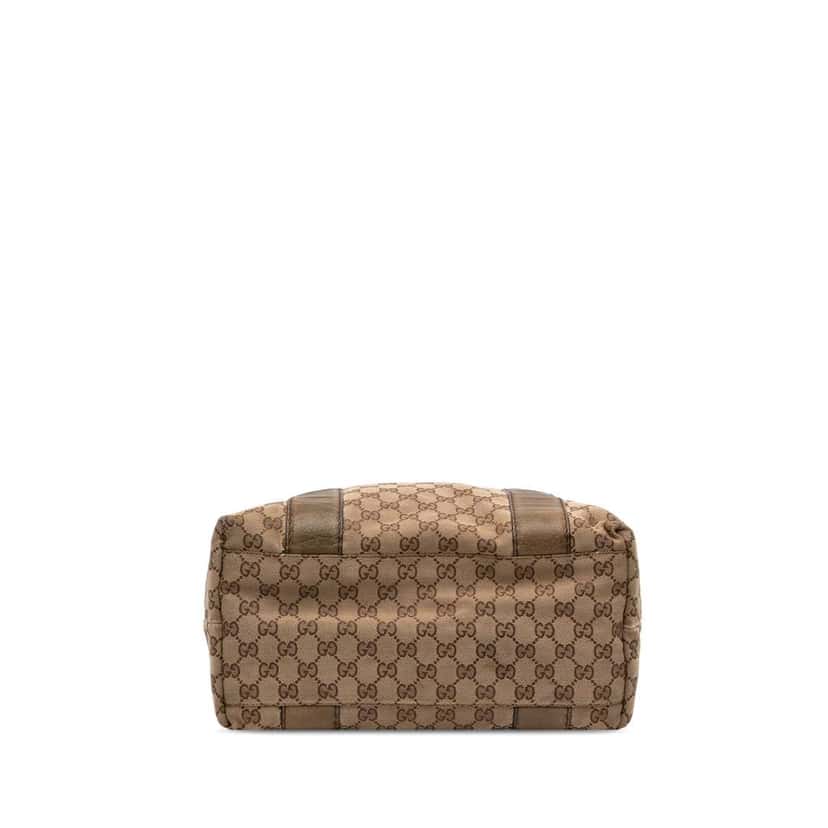 Gucci Large GG Canvas Bamboo Libeccio Tote Brown Canvas Good condition - Inside View