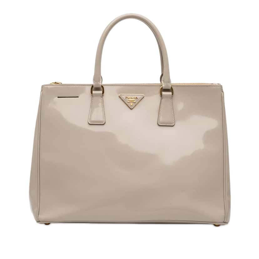 Prada Medium Spazzolato Galleria Double Zip Satchel Brown Leather Good condition - Front View