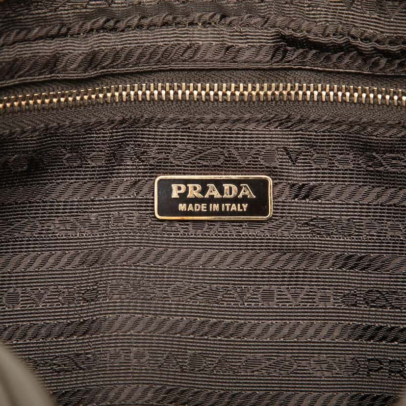 Prada Saffiano East West Shoulder Bag Brown Leather Very good condition - Box View