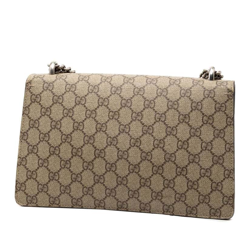 Gucci Medium GG Supreme Dionysus Shoulder Bag Brown Canvas Very good condition - Back View
